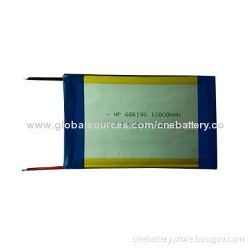 PL346895 Lithium Polymer Batteries with 3.7V, 2,400mAh, Sized 3.4*68*95mm, UL Certified